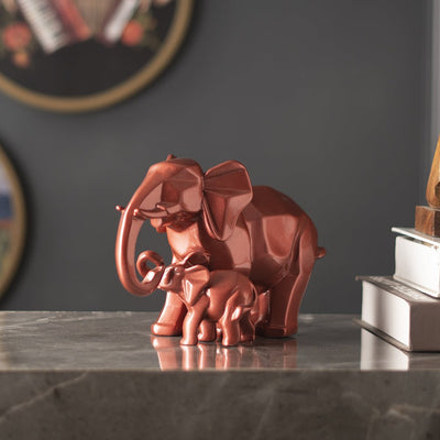 Mother's Passionate Love Rose Gold Tusker Statue - The Artment