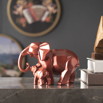 Mother's Passionate Love Rose Gold Tusker Statue - The Artment