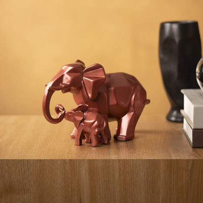 Mother's Passionate Love Rose Gold Tusker Statue - The Artment