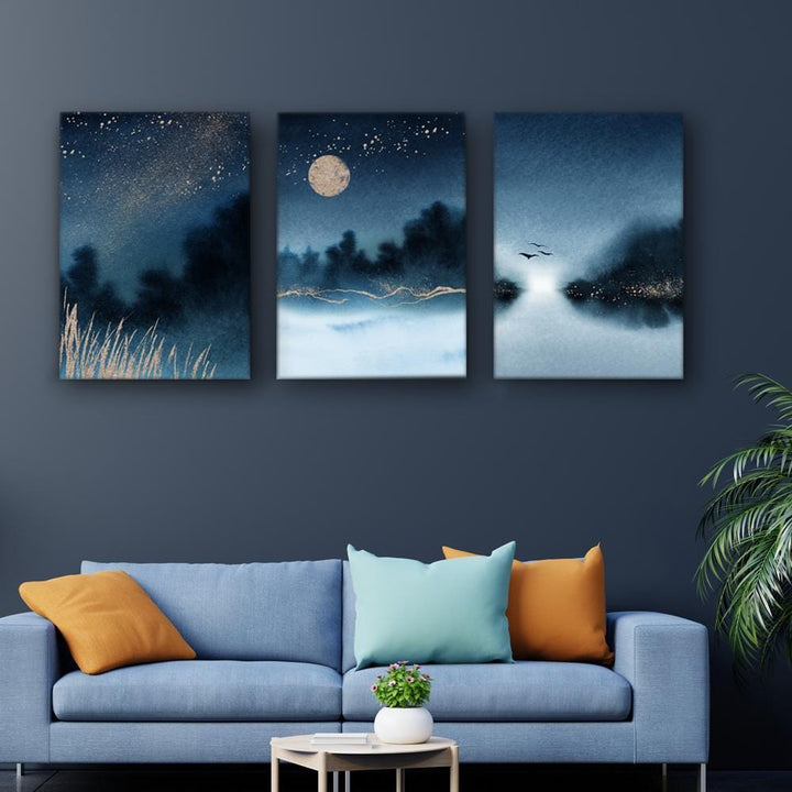 Mystical Blues of the Night Canvas (Matte Finish) - The Artment