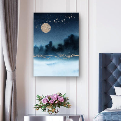 Mystical Blues of the Night Canvas (Matte Finish) - The Artment