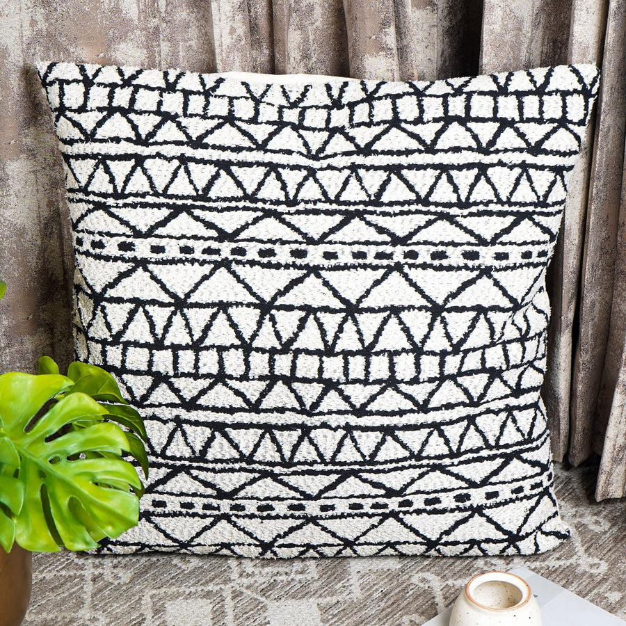 Nordic Chenille Geometric Jacquard Cushion Cover (Set of 5) - The Artment