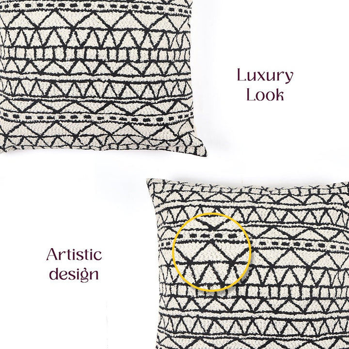 Nordic Chenille Geometric Jacquard Cushion Cover (Set of 5) - The Artment