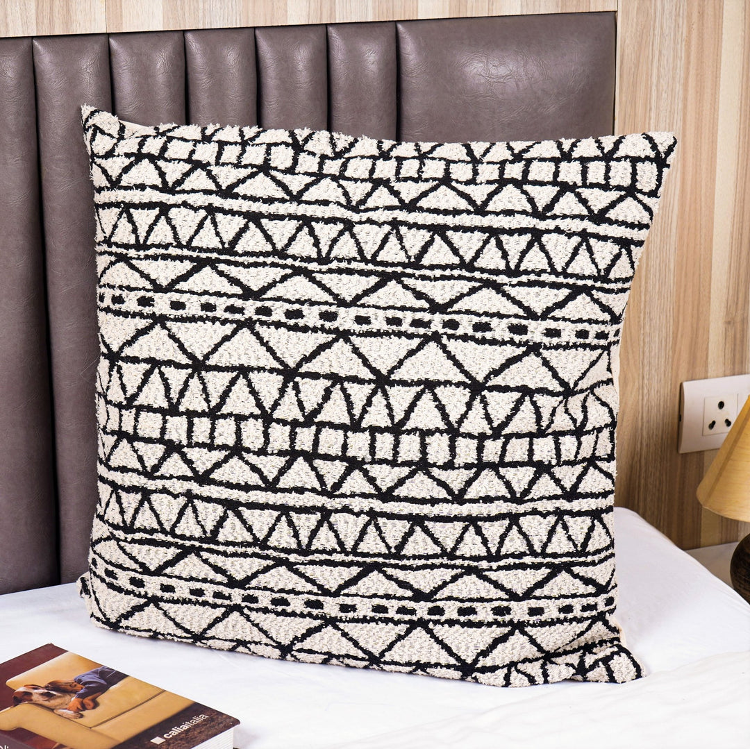 Nordic Chenille Geometric Jacquard Cushion Cover (Set of 5) - The Artment