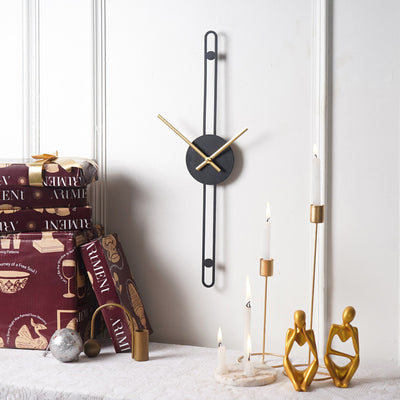 ⁠Nordic Minimalist Gold Needle Wall Clock Gift Box - The Artment