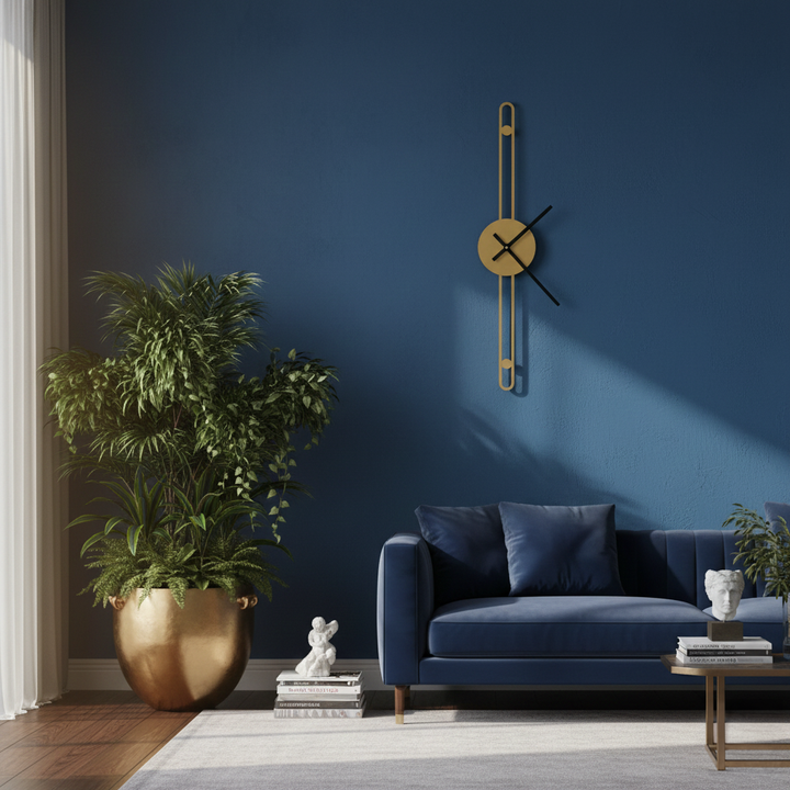 Nordic Minimalist Gold Needle Wall Clock