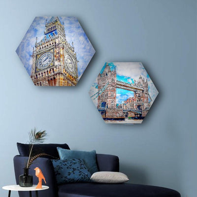 Painted Monuments Hexagonal Canvas (Matte Finish) - The Artment