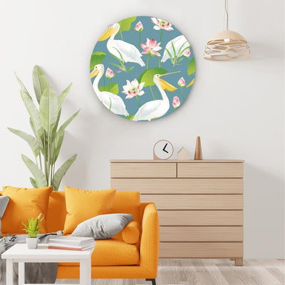 Pelicans Chilling with Lotuses Canvas (Matte Finish) - The Artment