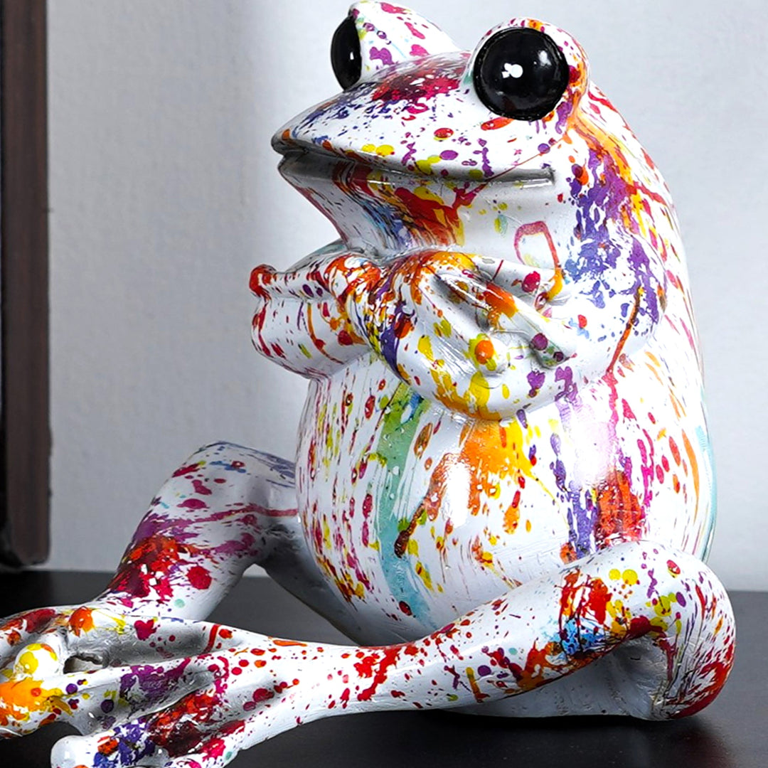 Rainbow Tagged Frog Statue - The Artment