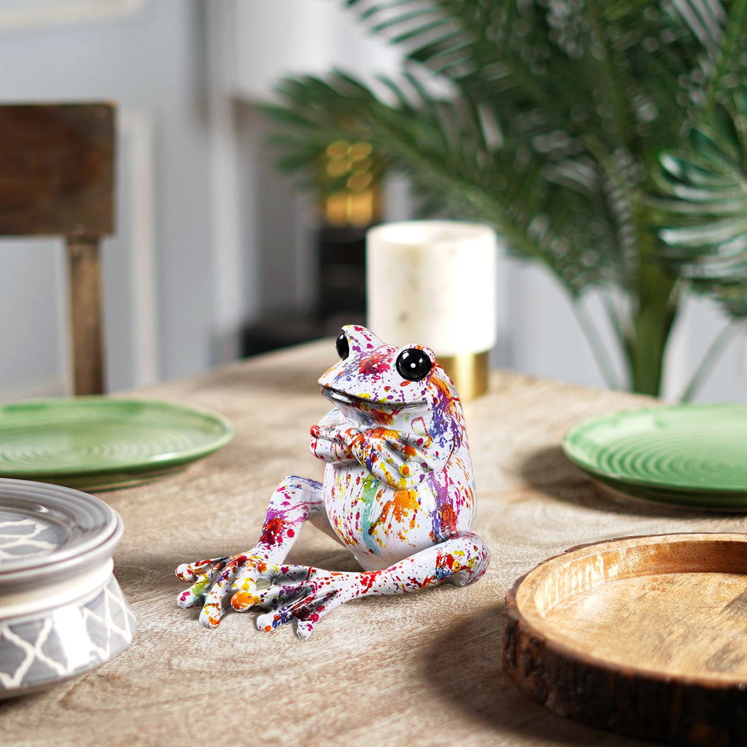 Rainbow Tagged Frog Statue - The Artment