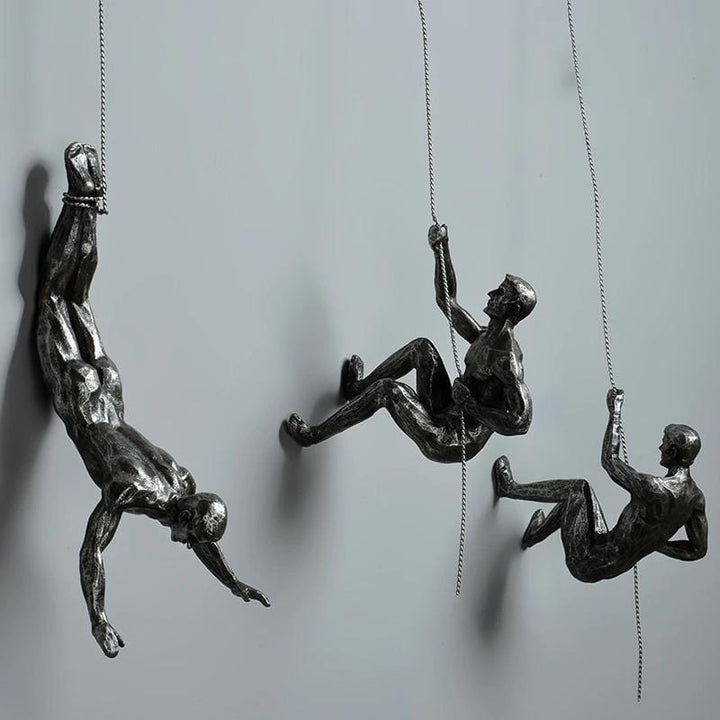 Rock Climbing Men Sculpture Wall Hanging (Set of 3) - The Artment