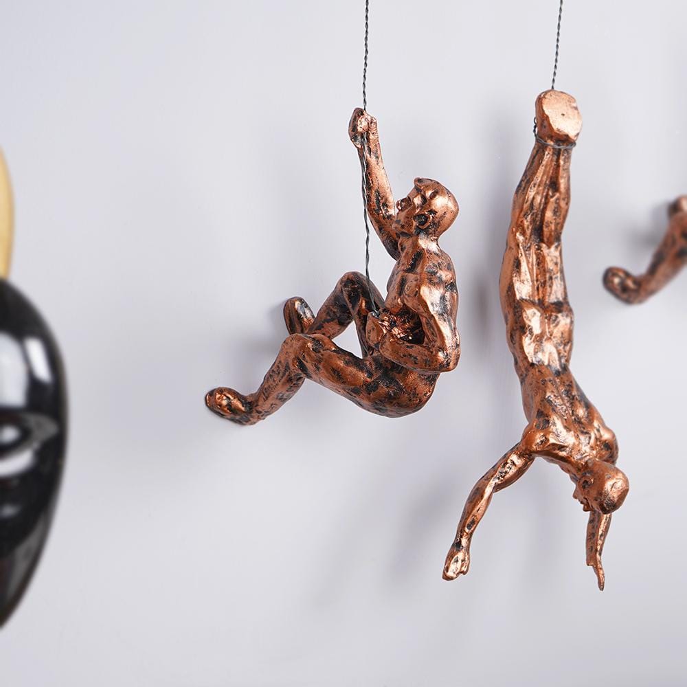 Rock Climbing Men Sculpture Wall Hanging (Set of 3) - The Artment