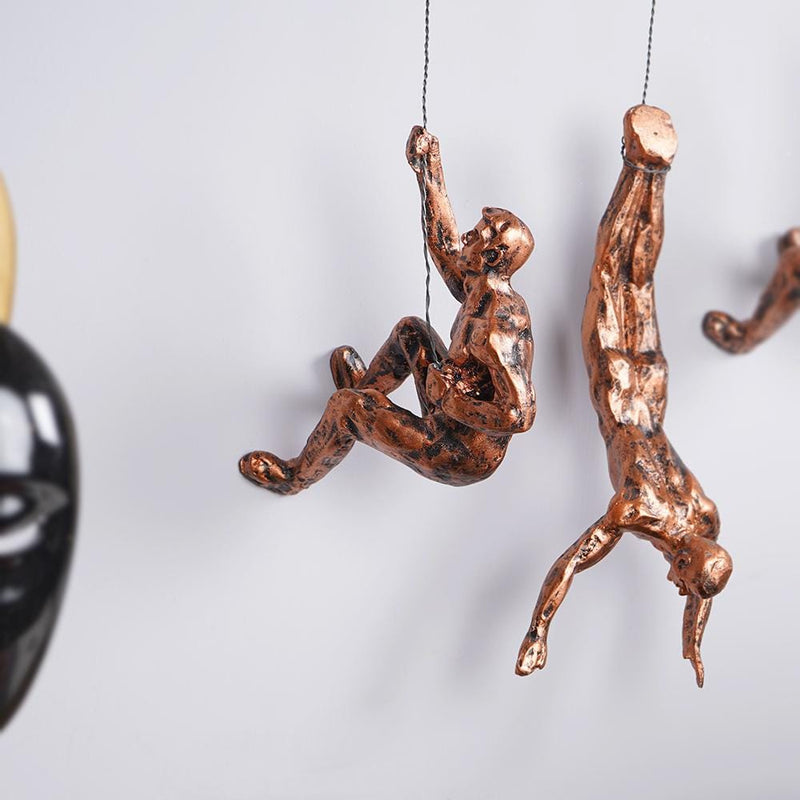 Rock Climbing Men Sculpture Wall Hanging (Set of 3) - The Artment