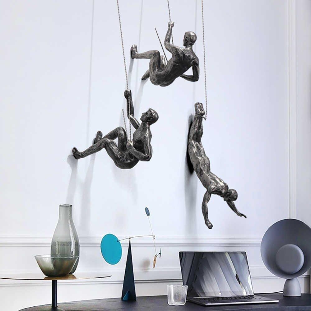 Rock Climbing Men Sculpture Wall Hanging (Set of 3) - The Artment