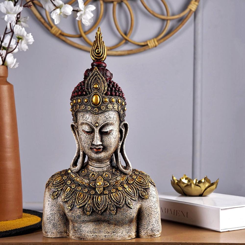 Rustic Bejeweled Divine Buddha Table Accent - The Artment