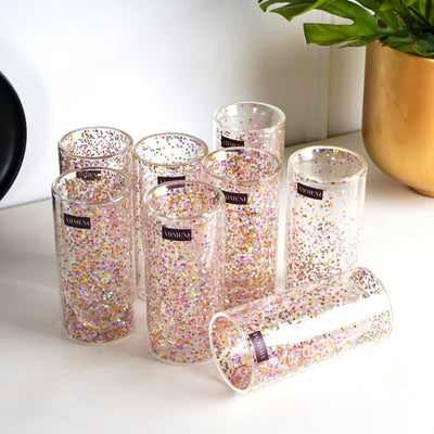 "Sip, Sip Hooray: The Confetti - Filled Double Wall Glass for Your Celebrations!" - The Artment