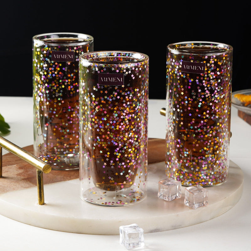 "Sip, Sip Hooray: The Confetti - Filled Double Wall Glass for Your Celebrations!" - The Artment