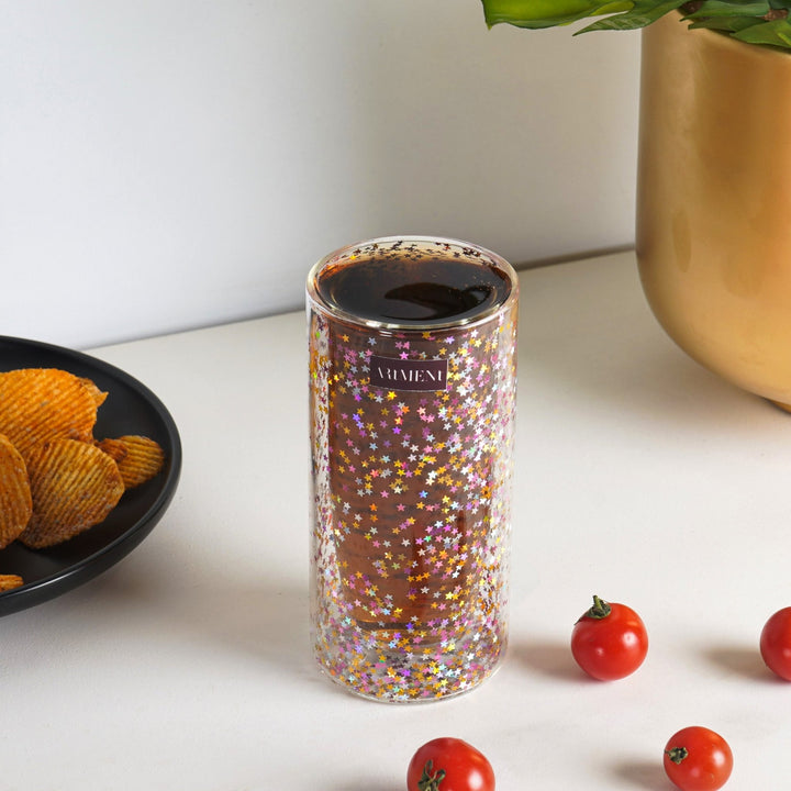 "Sip, Sip Hooray: The Confetti - Filled Double Wall Glass for Your Celebrations!" - The Artment