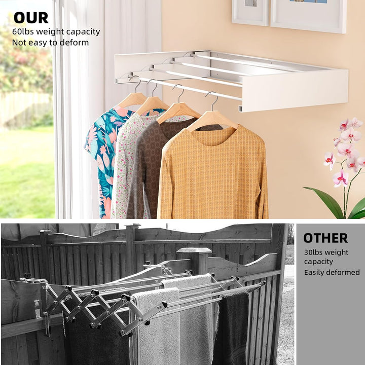 Stainless Steel Clothes Wall Drying Rack SleekFold Wall-Mounted