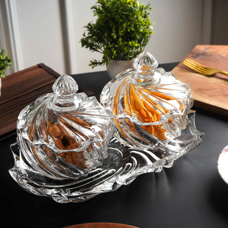 SpiraEnchanté Glass Duo: Artistic Glass Storage (Set of 2) - The Artment