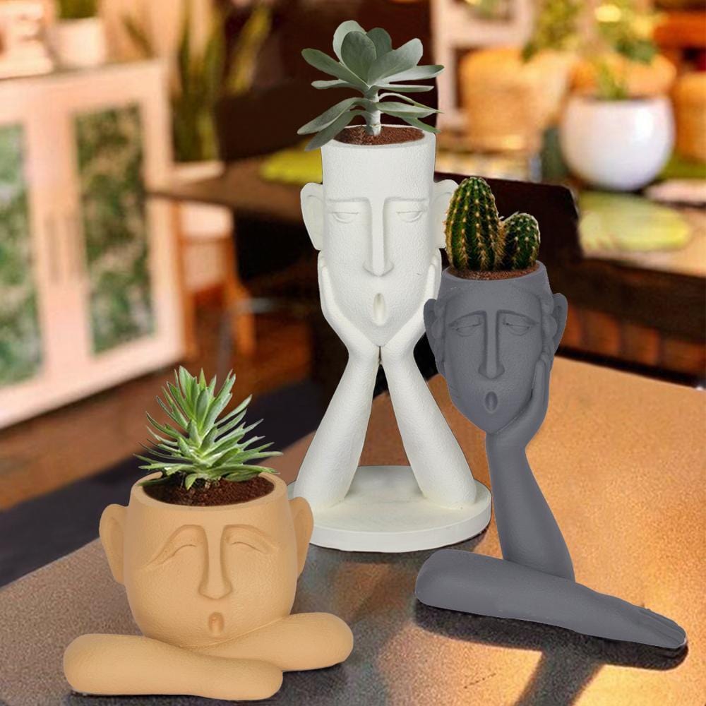 plant pots with faces and feet Surprised Faces Planter Set – The Artment