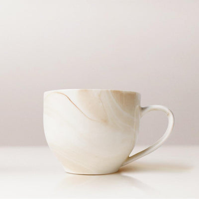 Surreal Marble - effect Sepia Teacup & Saucer (Set of 6) - The Artment