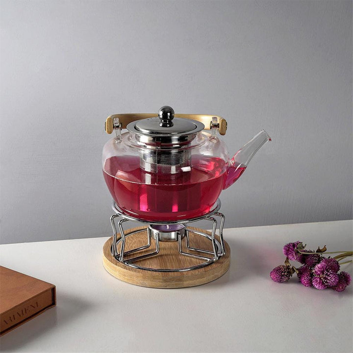 Surreal Walled Tea Pot with Bamboo Stand - The Artment