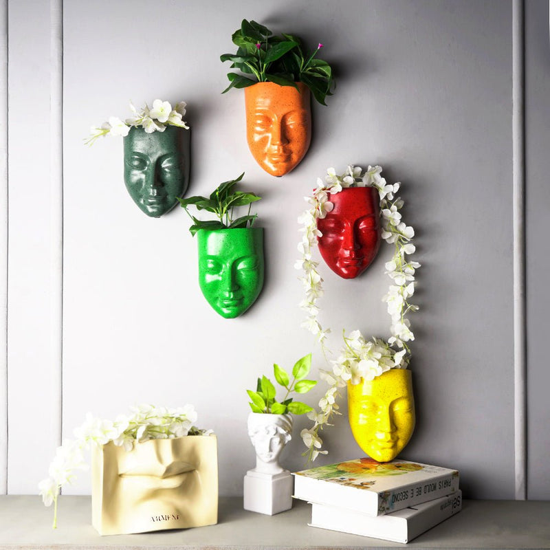 Surrealism Meditative Face Planter Wall Decor - The Artment