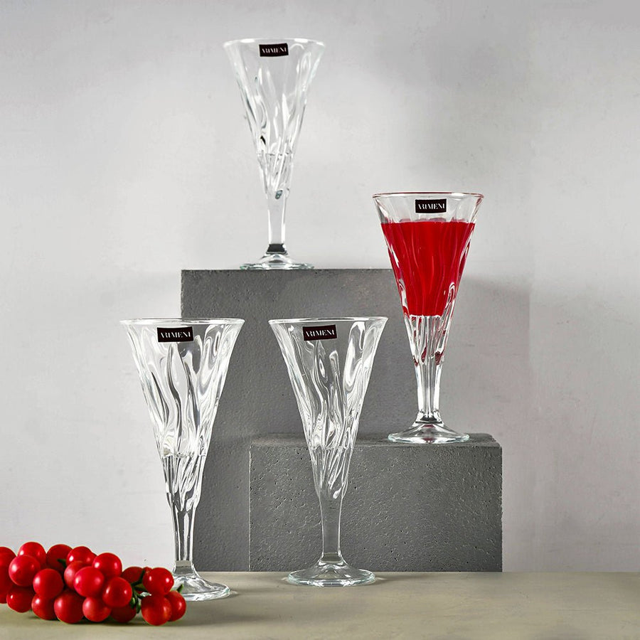 Swirly Crystal Wine Glasses - The Artment