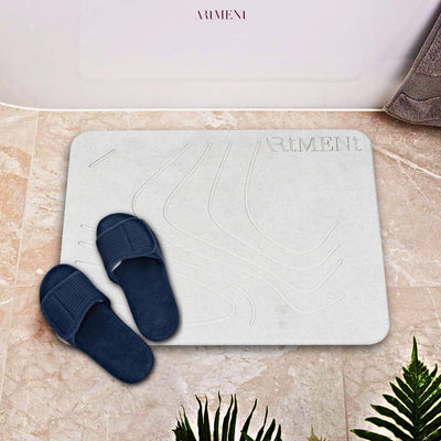 TerraDry Stone Bath Mat - Non - Slip Super Absorbent Diatomaceous Earth Stone Mat - The Artment