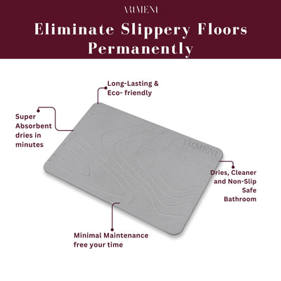 TerraDry Stone Bath Mat - Non - Slip Super Absorbent Diatomaceous Earth Stone Mat - The Artment