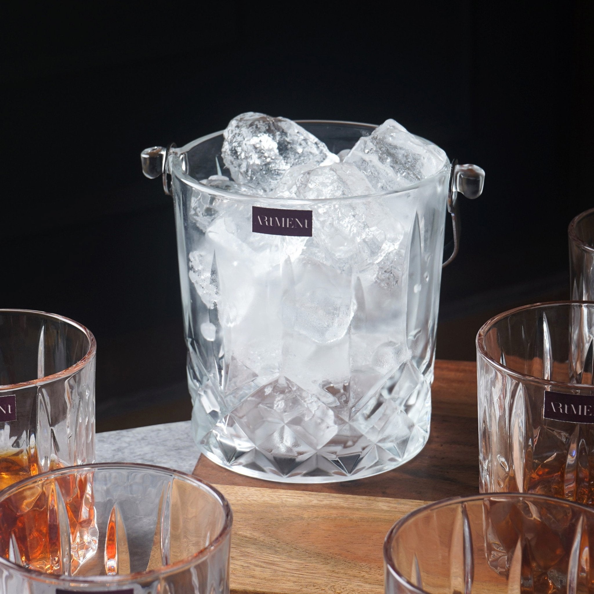 The Crystal Frost Set (1 Ice Bucket + 6 Whiskey Glasses) – The Artment