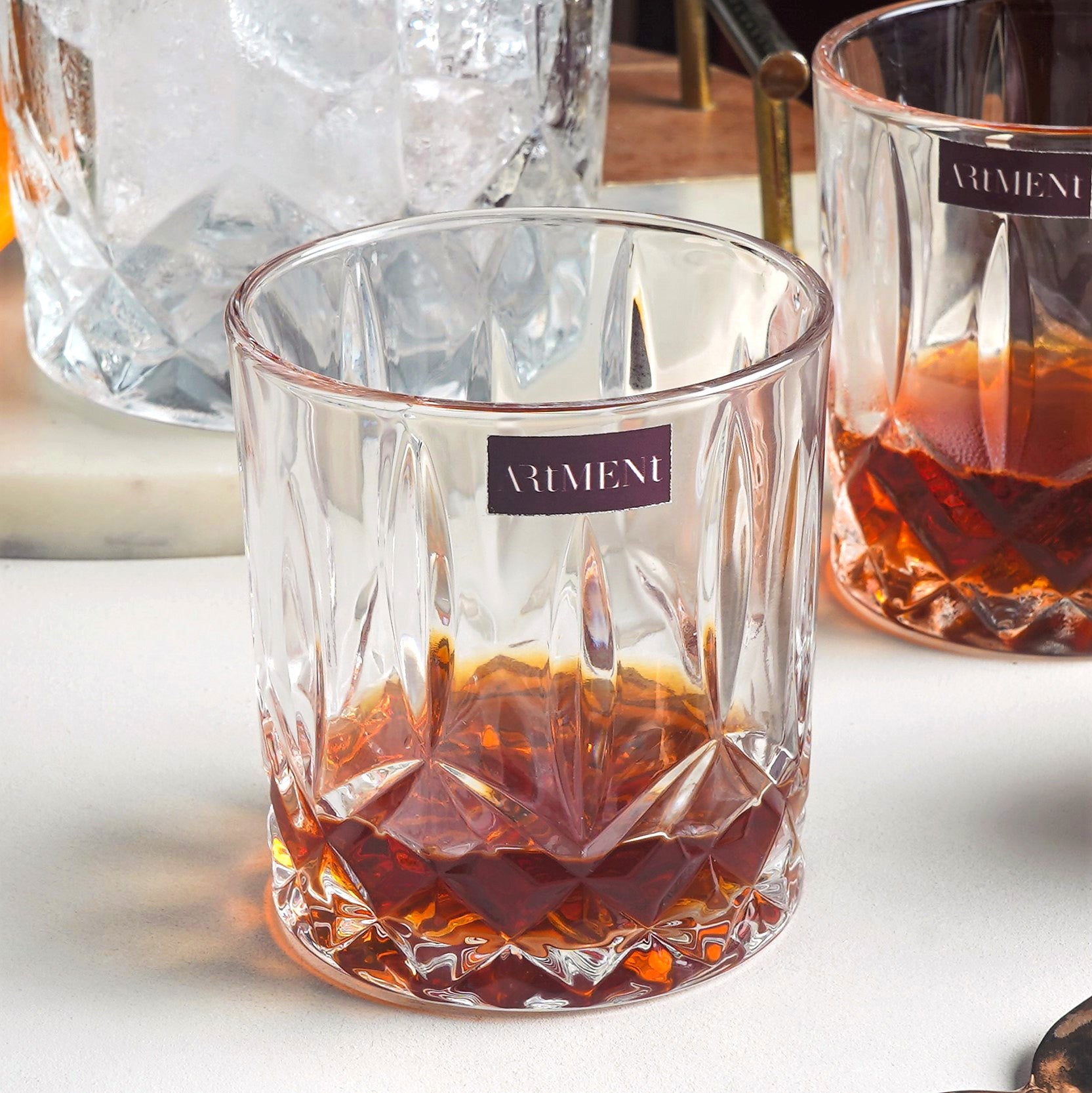 The Crystal Frost Set (1 Ice Bucket + 6 Whiskey Glasses) – The Artment