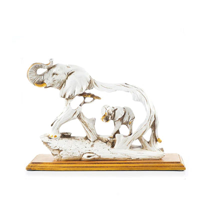 The Feng Shui Golden Elephant Showpiece with Wooden Base Gift Box - The Artment