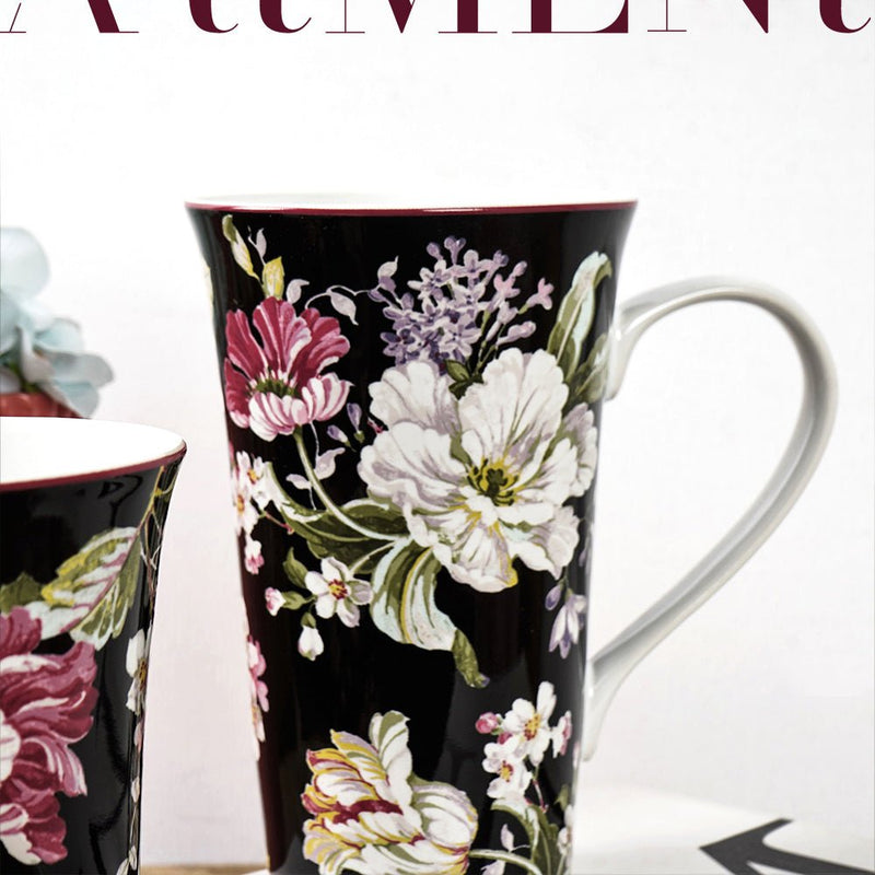 Victorian Floral Printed Ceramic Coffee Mug - The Artment