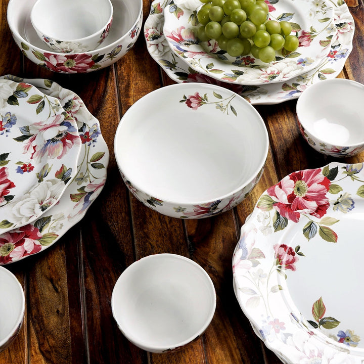 Victorian White Floral Complete Dinner Set (20 Pc Set) - The Artment