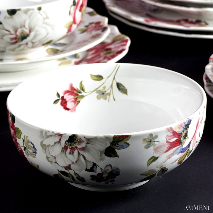 Victorian White Floral Complete Dinner Set (20 Pc Set) - The Artment