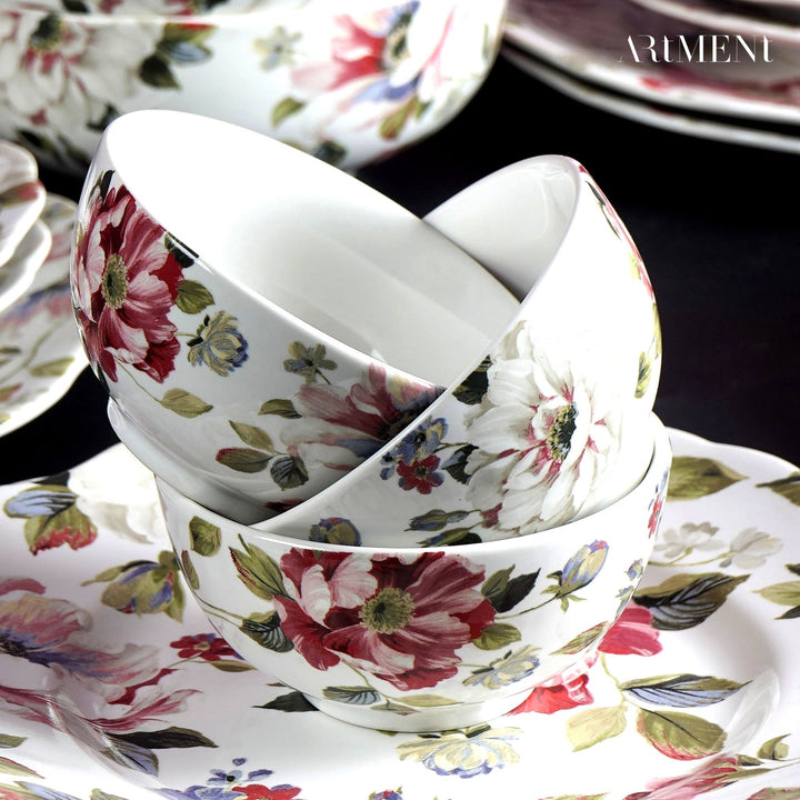 Victorian White Floral Complete Dinner Set (20 Pc Set) - The Artment