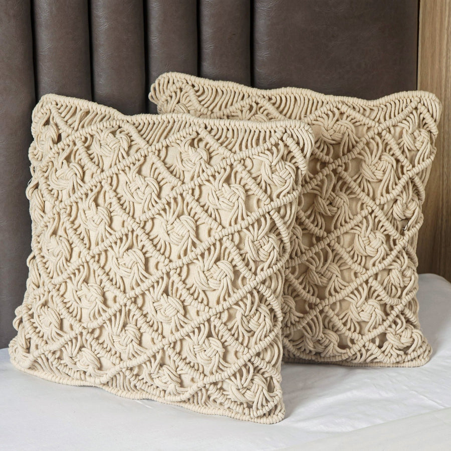 WanderWeft Boho Macrame Cushion Covers - The Artment