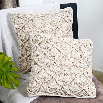 WanderWeft Boho Macrame Cushion Covers - The Artment