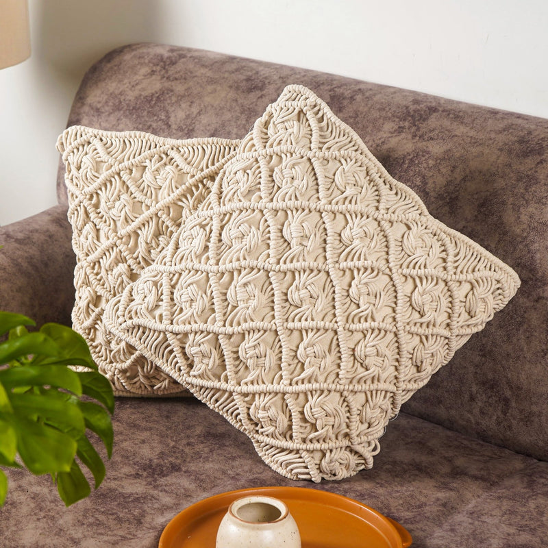 WanderWeft Boho Macrame Cushion Covers - The Artment