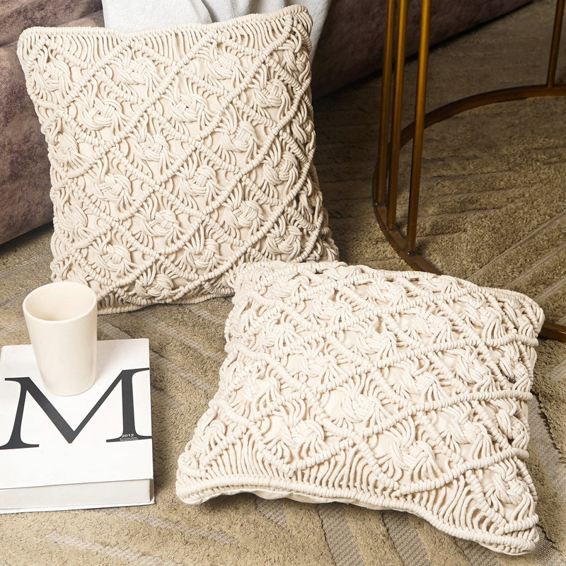 WanderWeft Boho Macrame Cushion Covers - The Artment