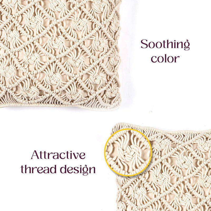 WanderWeft Boho Macrame Cushion Covers - The Artment