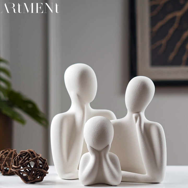 Wholeness Trio: Embracing Family Sculpture (Set of 3) - The Artment