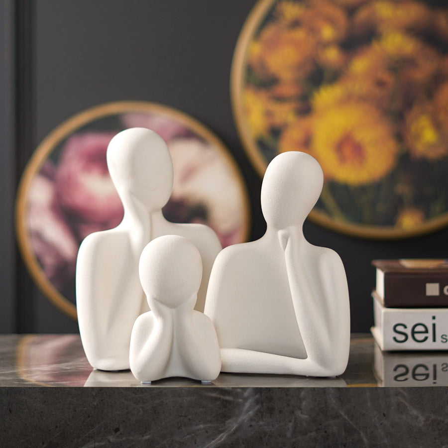 Wholeness Trio: Embracing Family Sculpture (Set of 3) - The Artment