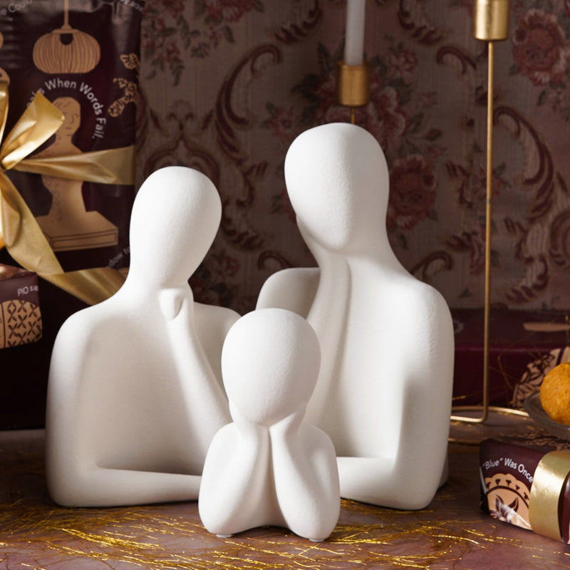 Wholeness Trio Embracing Family Sculpture (Set of 3) Gift Box - The Artment