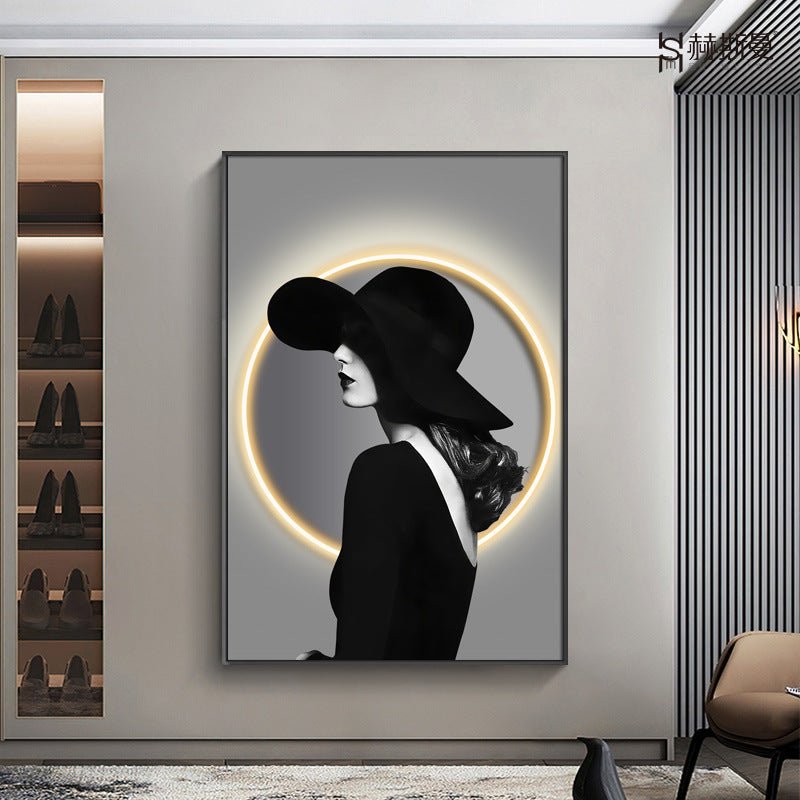 WOMEN IN HAT WALL PAINTING - The Artment