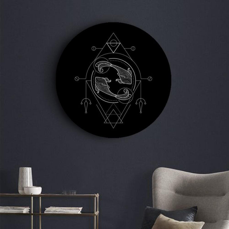 Black and White Geometry Zodiac Canvases - Pisces - The Artment
