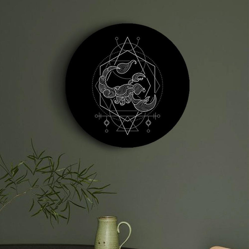 Black and White Geometry Zodiac Canvases - Scorpion - The Artment