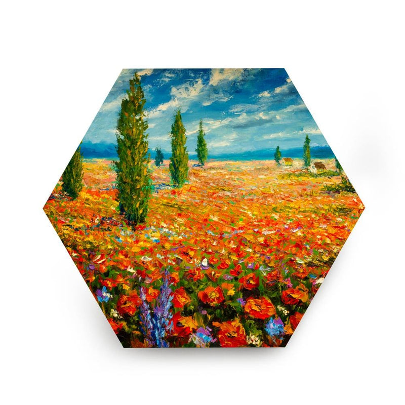 Spring Field with Cyprus Canvas - The Artment
